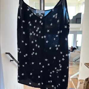 Equipment Black Star Print Silk Camisole